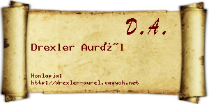 Drexler Aurél névjegykártya